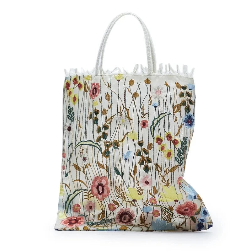 BloomGrace Embroidered Tote