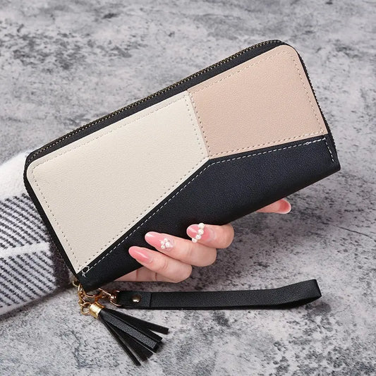 LuxeLine Colourblock Zip Wallet