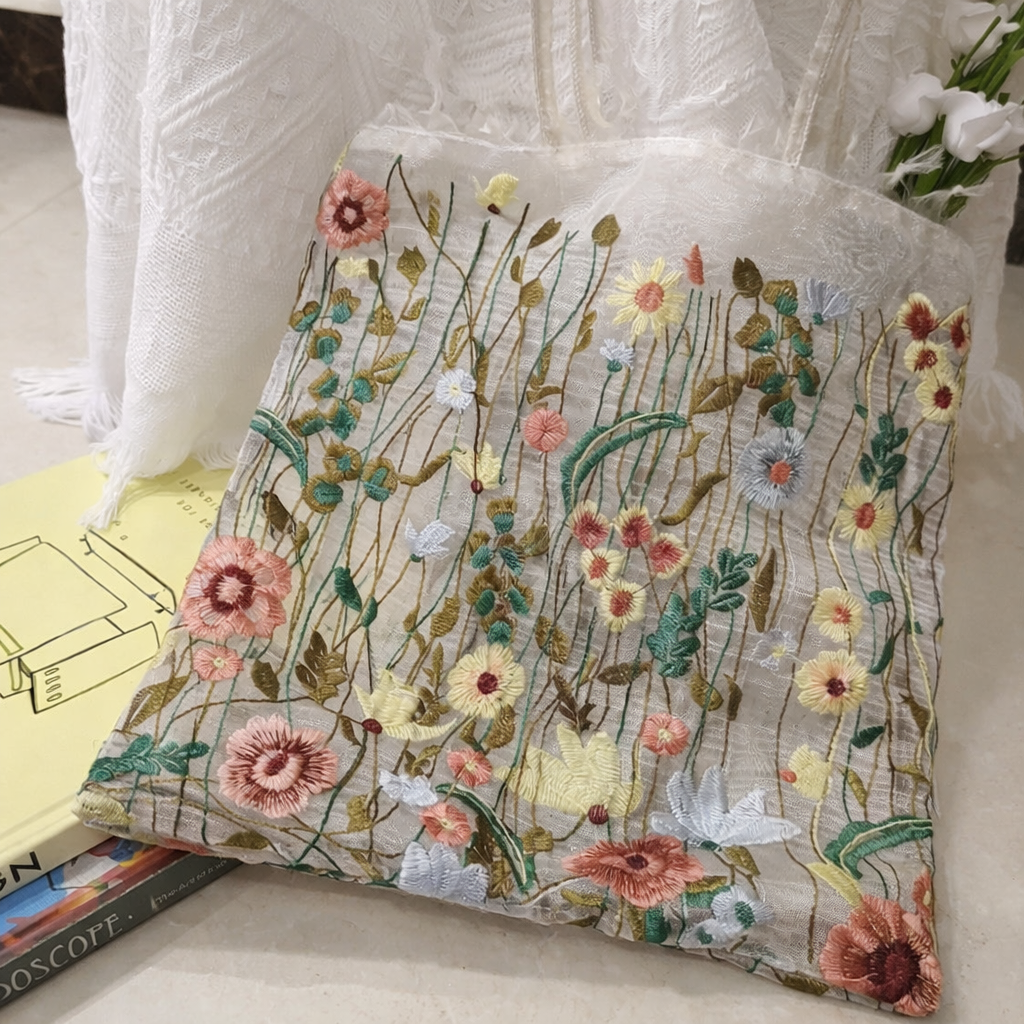 BloomGrace Embroidered Tote